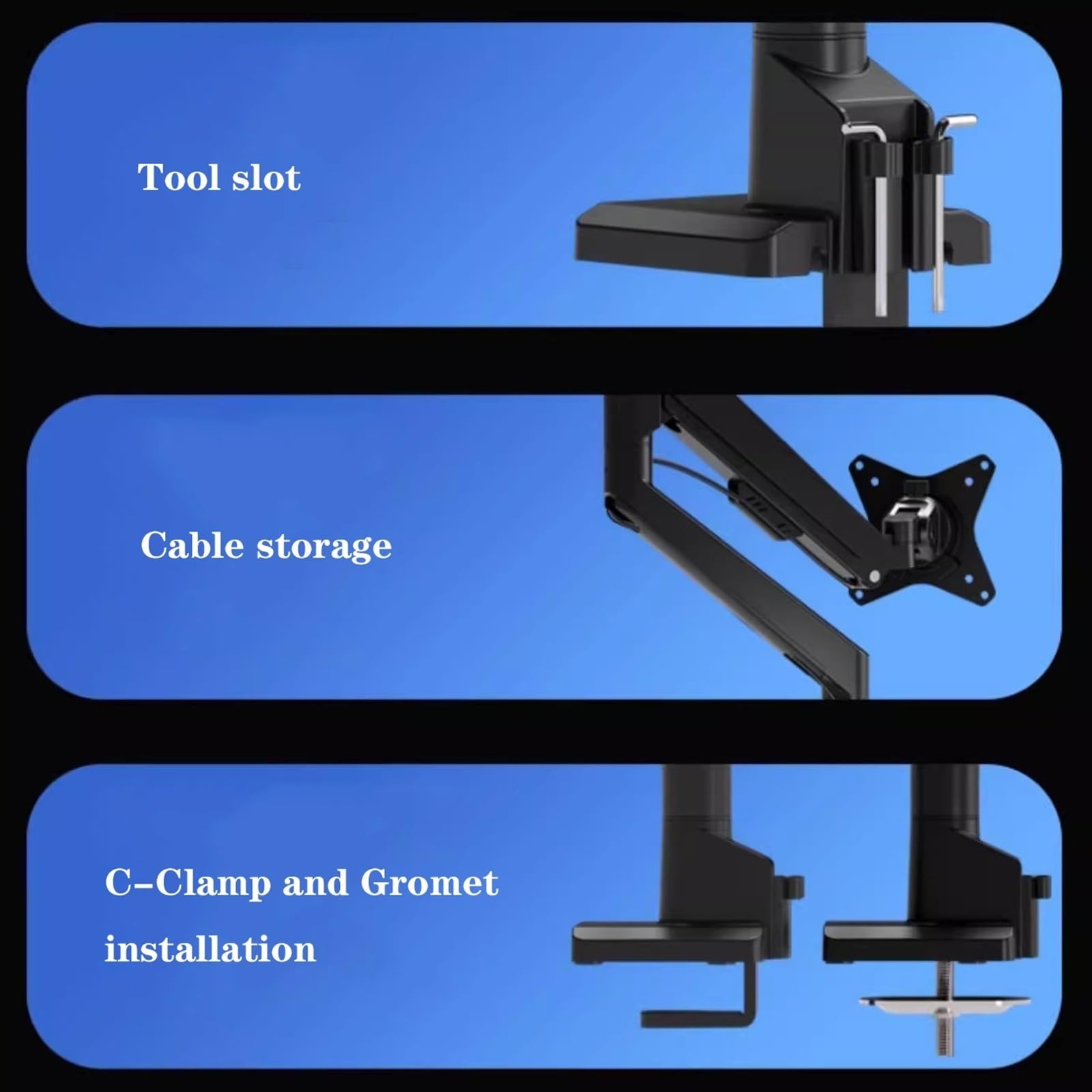 Adjustable Gas Spring Monitor Stand - Single Monitor Mount Arm for 17-32 Inch Screens (Up to 19.8lbs) with VESA 75x75/100x100mm Compatibility - Perfect for Home Office, Gaming Setup & Workspace Ergonomics