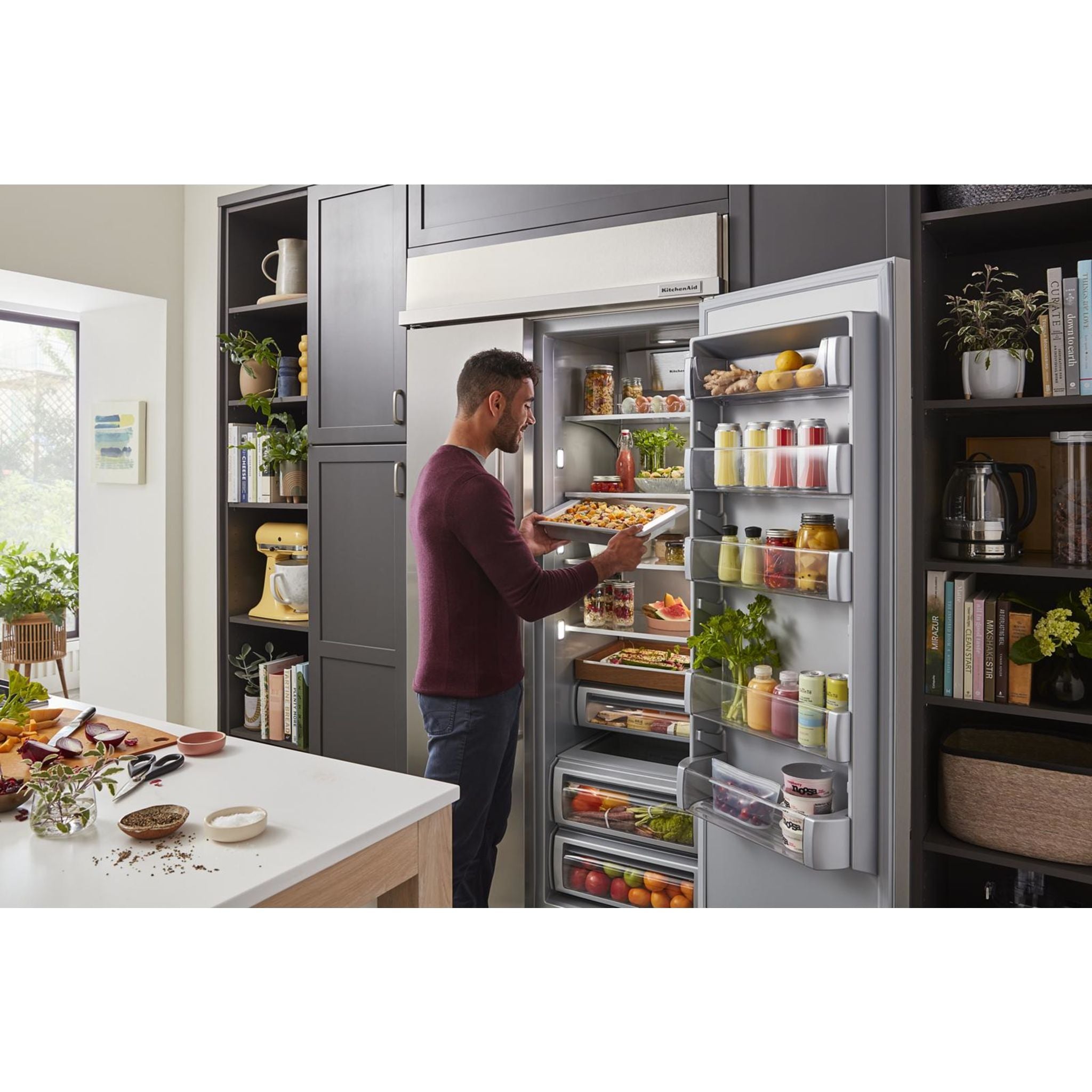 KitchenAid KBSD702MSS Built-In Refrigerator - 36 Inch Stainless Steel French Door Fridge for Modern Kitchen | Perfect for Home, Restaurant & Commercial Use