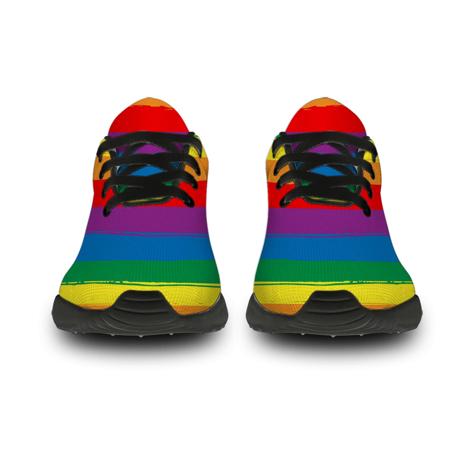 **Rainbow Pride Shoes for Women & Men - LGBT Running Sneakers with Rainbow Stripes & Flag Design - Comfortable Walking & Tennis Shoes - Perfect for Pride Month & LGBTQ+ Events - Size 8.5 Women / 7 Men**