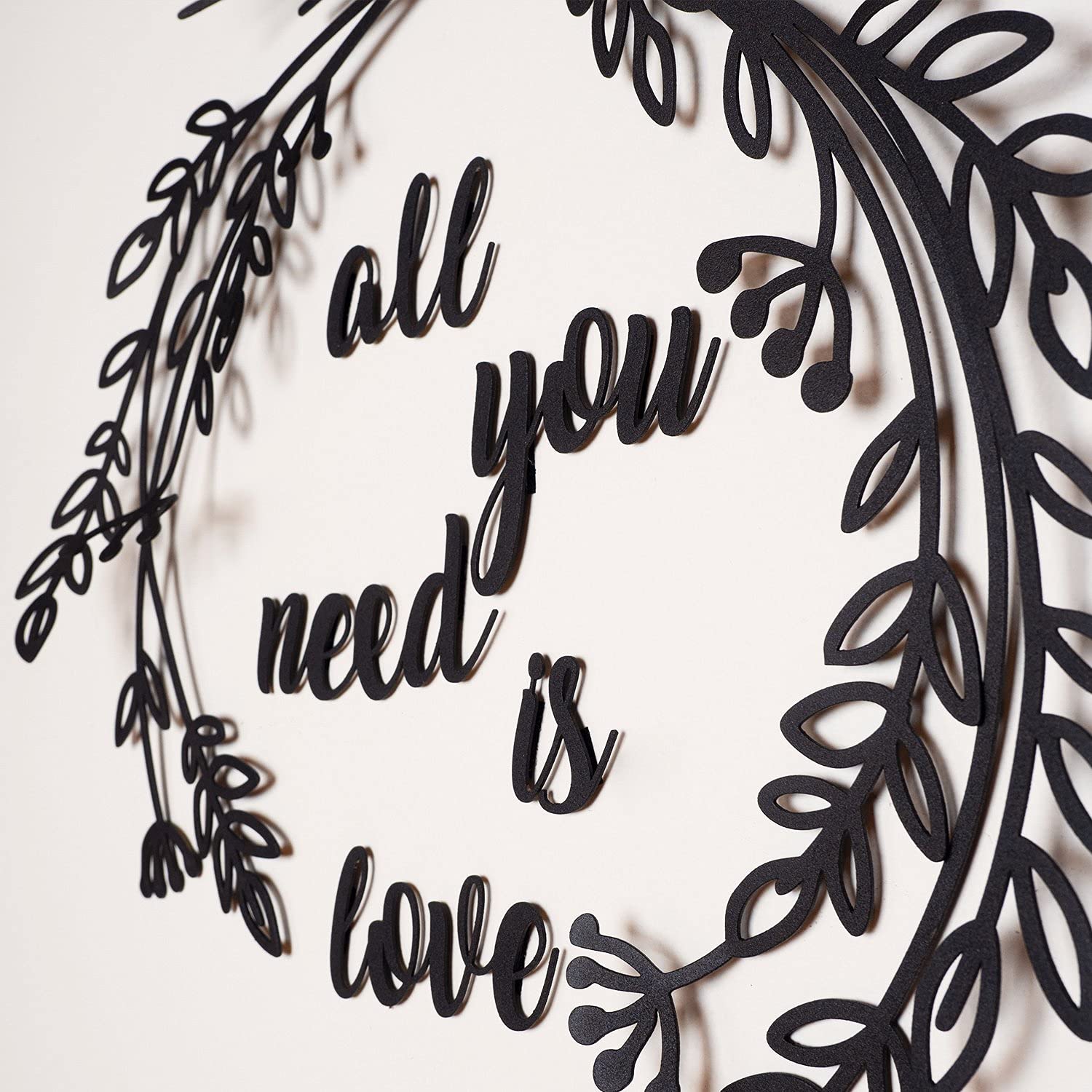 LaModaHome - 'All You Need is Love' Gold Metal Wall Art Decor for Living Room, Bedroom, Kitchen & Bathroom | Indoor & Outdoor Wall Hanging | Perfect for Home Decor, Wedding Gifts & Housewarming Presents
