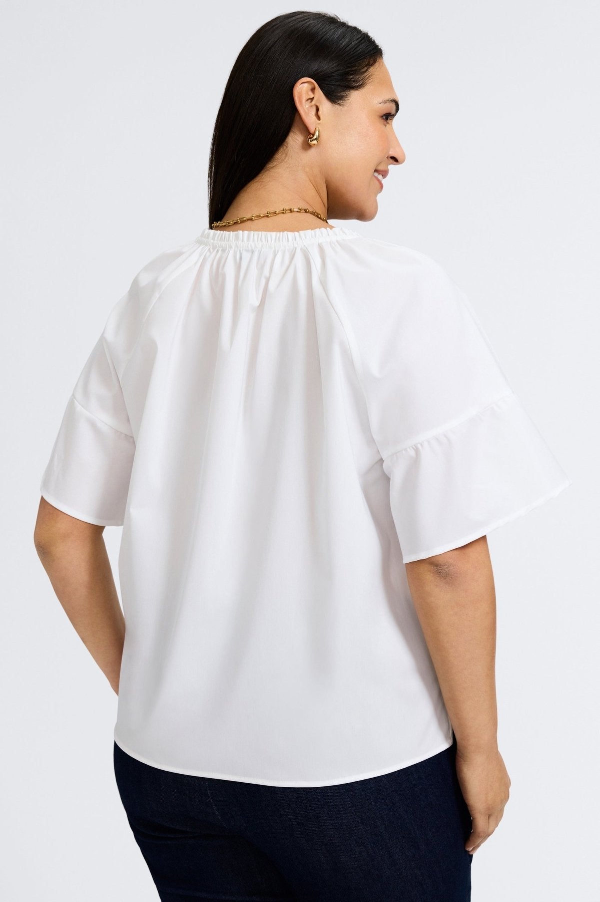 Vicky Plus No Iron Stretch Elbow Sleeve Popover Shirt for Men & Women - Wrinkle-Free Comfort Fit Business Casual Shirt for Office, Travel & Everyday Wear