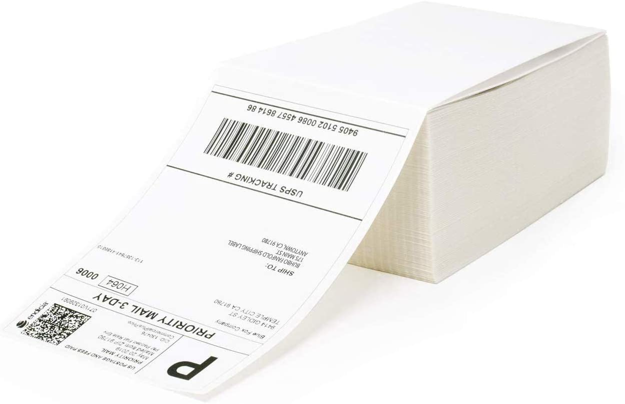 4x6 Thermal Labels - Fan Fold 500 Sheets for Shipping Labels, Barcode Stickers & Receipt Printing - Perfect for USPS, UPS, FedEx & Small Business Use