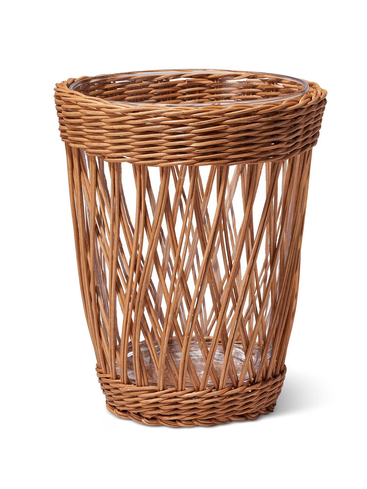 Novana Large Wicker Basket Vase - Handwoven Rattan Decorative Vase for Home Decor, Farmhouse Style Centerpiece, Floral Arrangement, Living Room, Bedroom, or Wedding Decor