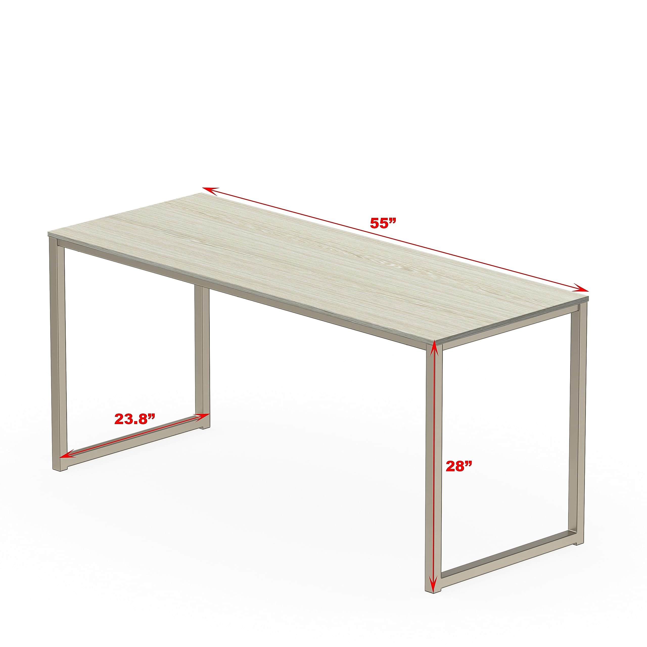 SHW Mission 55-Inch Home Office Computer Desk, Maple Finish - Spacious Workstation for Remote Work, Gaming & Study | Perfect for Small Spaces & Home Offices