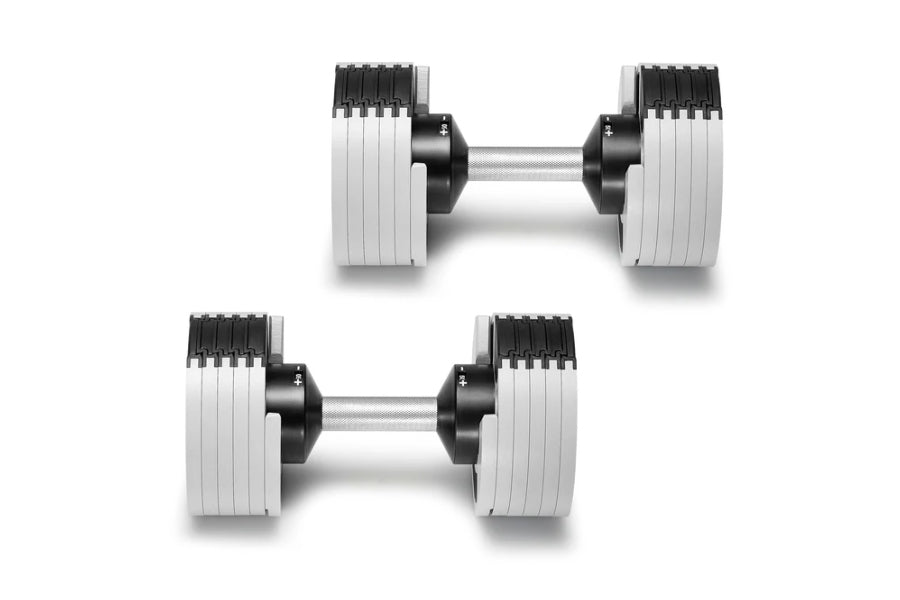 NÜOBELL 50lb Adjustable Dumbbells Set - Ash Color - Home Gym Equipment for Strength Training & Weight Lifting - Perfect for Small Spaces & Full-Body Workouts