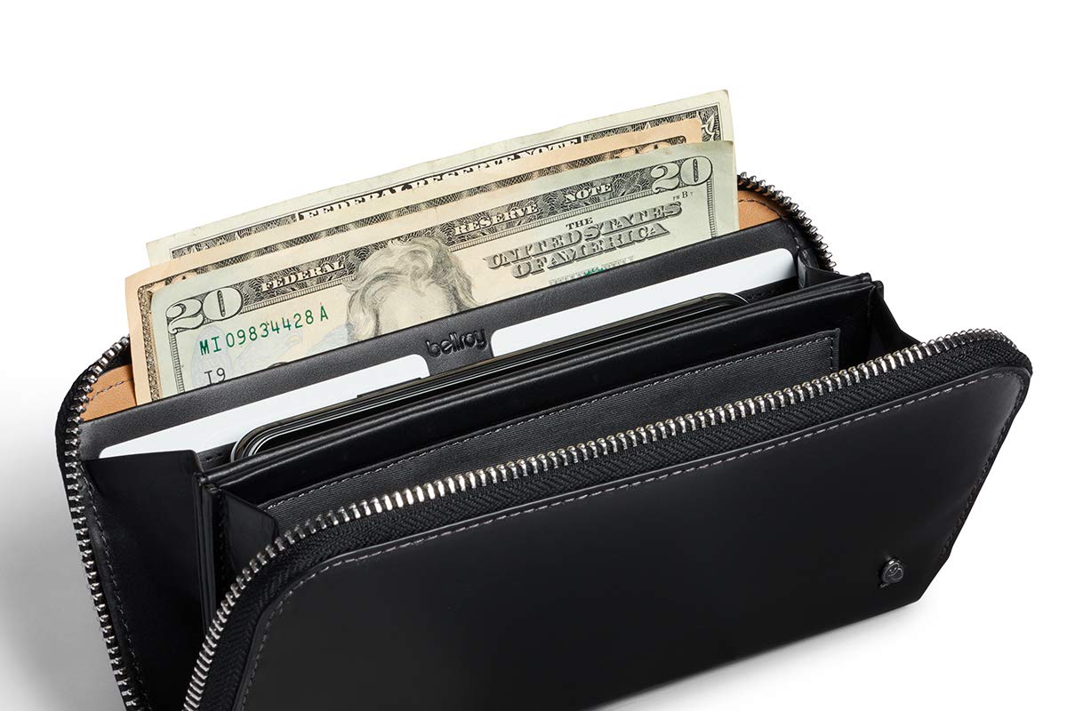 Bellroy Folio Premium Leather Wallet with Zipper Closure - Slim RFID Blocking Bifold Wallet for Men & Women, Perfect for Travel, Business & Everyday Use
