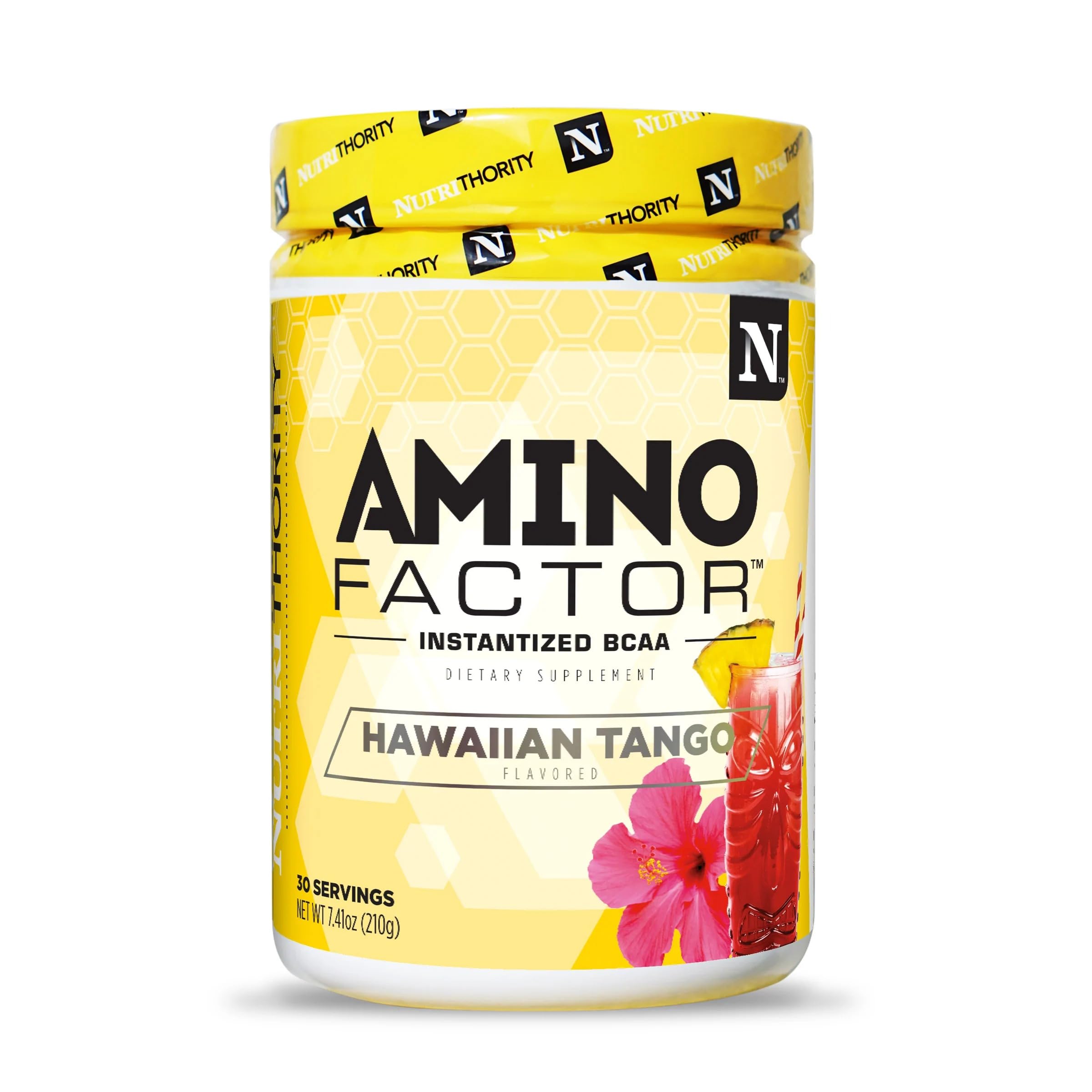 Amino Factor Instantized BCAAs Powder - Hawaiian Tango Flavor, 30 Servings - Sugar Free Branched Chain Amino Acid Supplement for Workout Recovery & Muscle Growth - Pre, Intra & Post Workout Drink - Improve Hydration & Endurance - Perfect for Gym, Running & Fitness Training