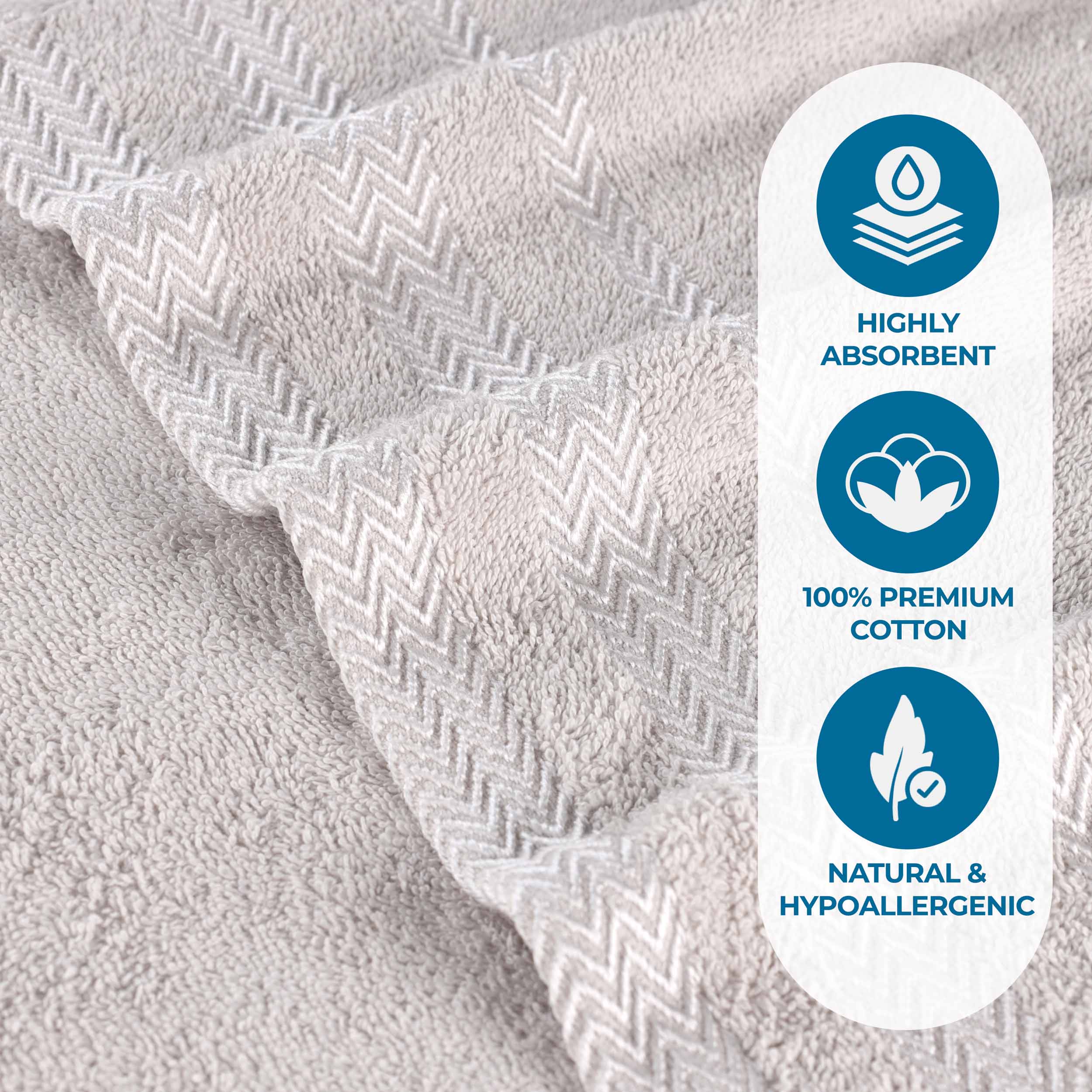 Premium 6-Pack Hays Cotton Soft Medium Weight Hand Towels - Absorbent & Quick-Drying for Kitchen, Bathroom & Guest Use