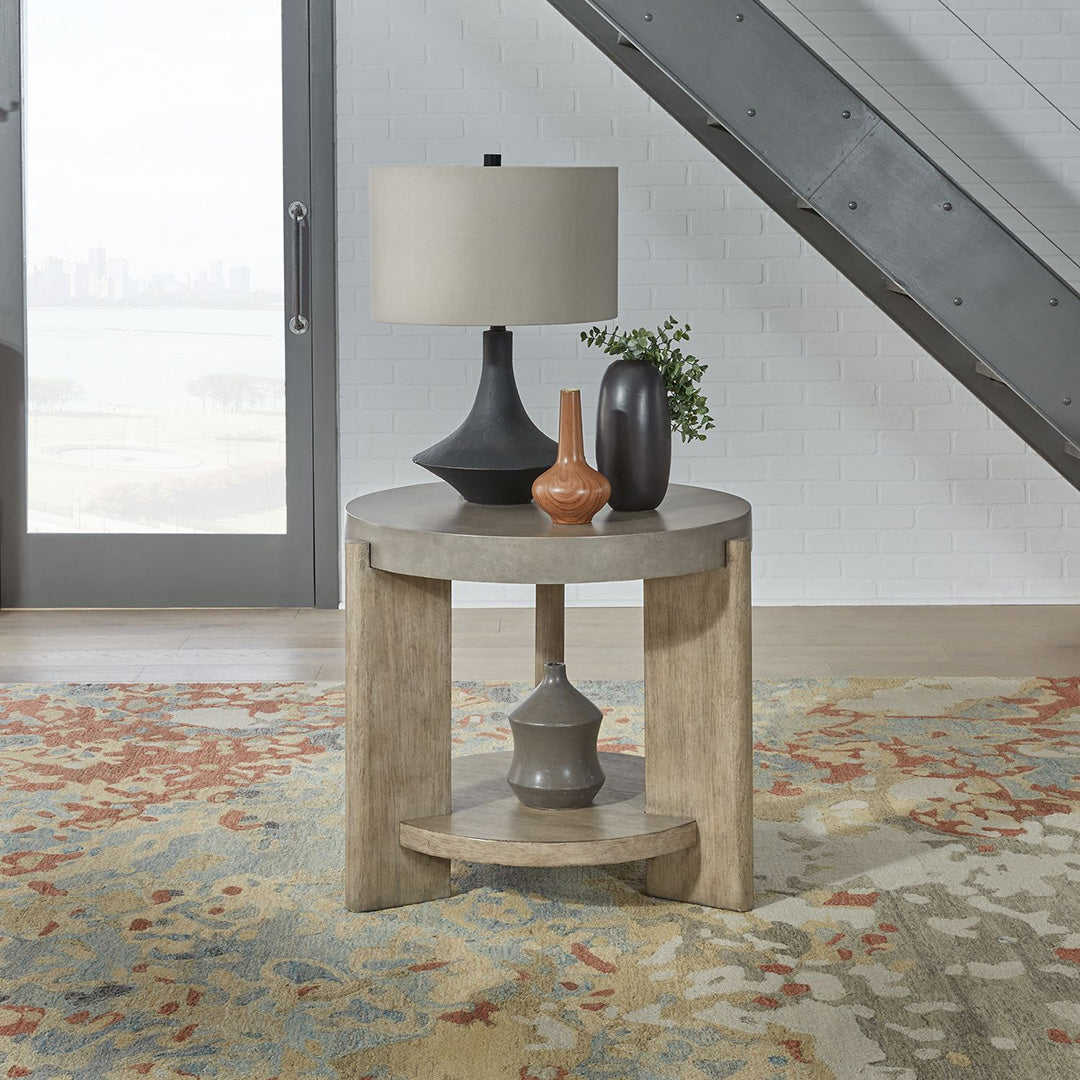 Affinity Round End Table - Modern Side Table for Living Room, Bedroom, or Office - Perfect for Coffee, Lamps, and Decor