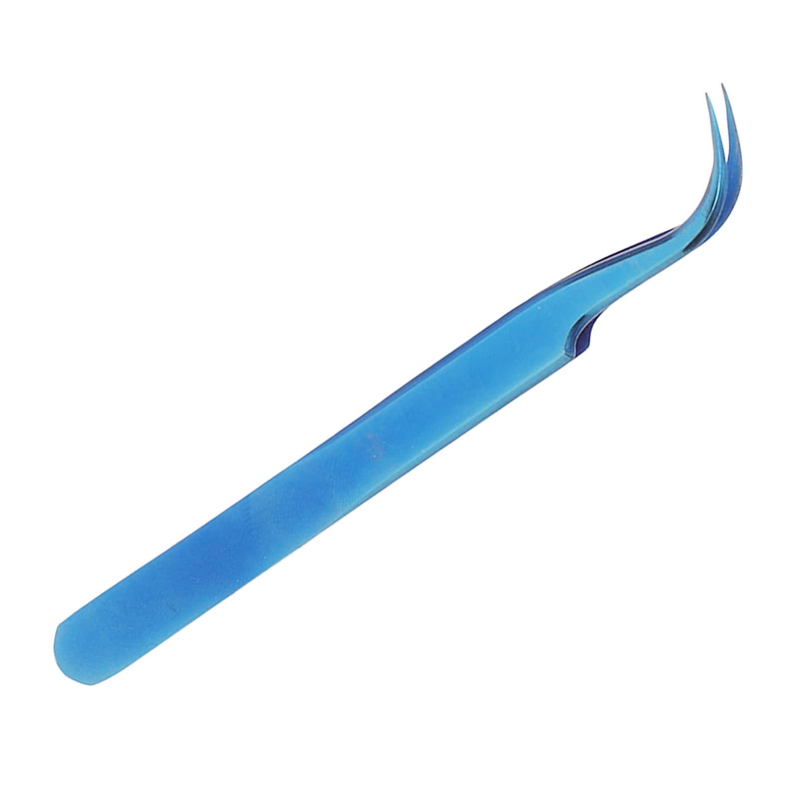 Professional Eyelash Extension Tweezers - Ergonomic Curved Design with Precision Tips for Salon & Manicurist Use | Perfect for Lash Artists, DIY Extensions & Beauty Professionals (Blue)