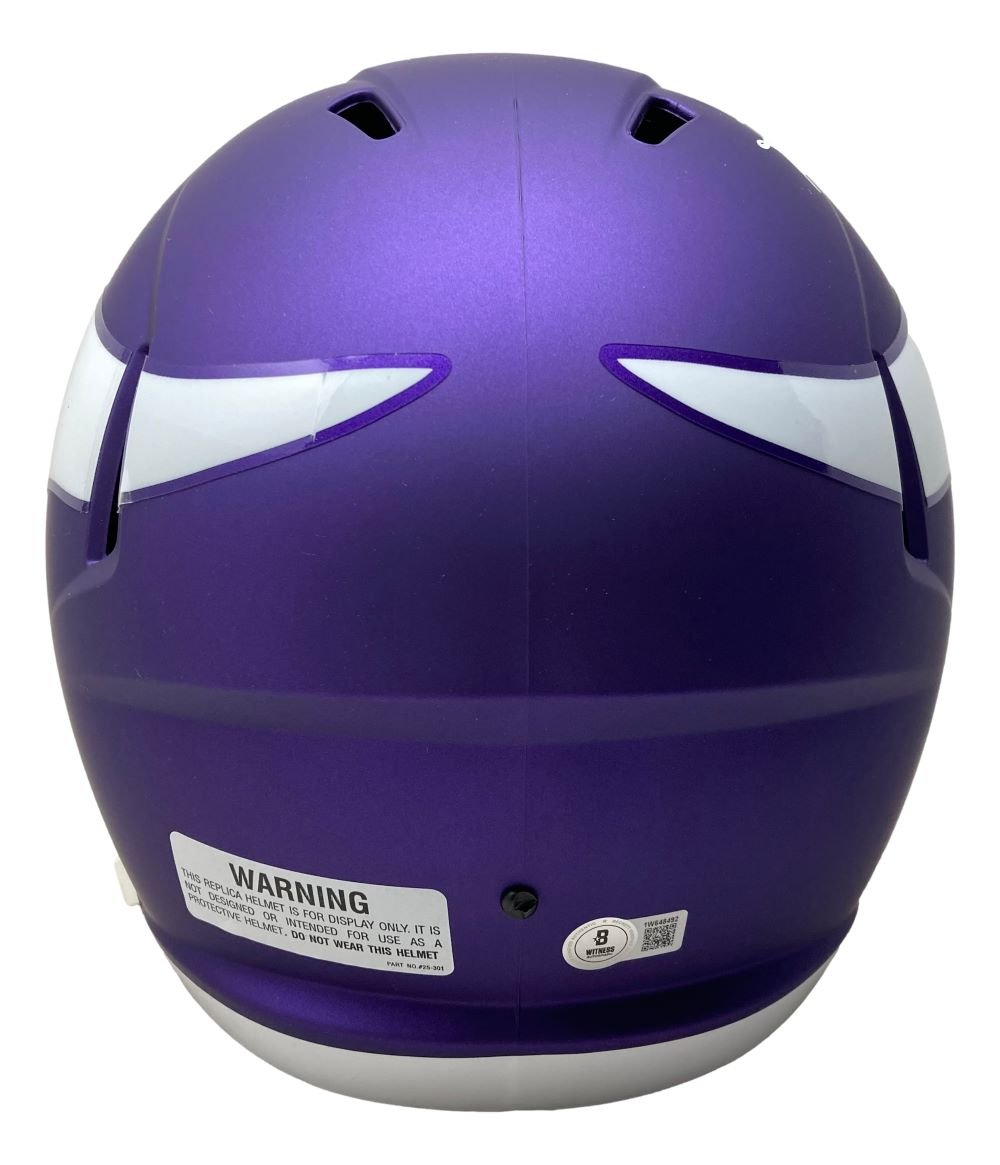 Aaron Jones Autographed Minnesota Vikings Full Size Replica Speed Helmet with Display Case - Perfect for NFL Fans, Collectors & Game Room Decor