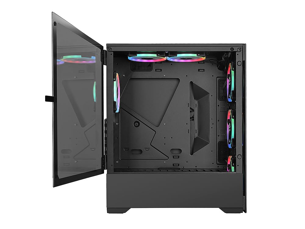 Bgears b-Voguish Gaming PC Case - ATX Mid Tower with Tempered Glass, USB 3.0 Ports, Supports E-ATX/ATX/mATX/ITX Motherboards (Fans Not Included) - Perfect for Gaming Rigs, Workstations & Custom PC Builds