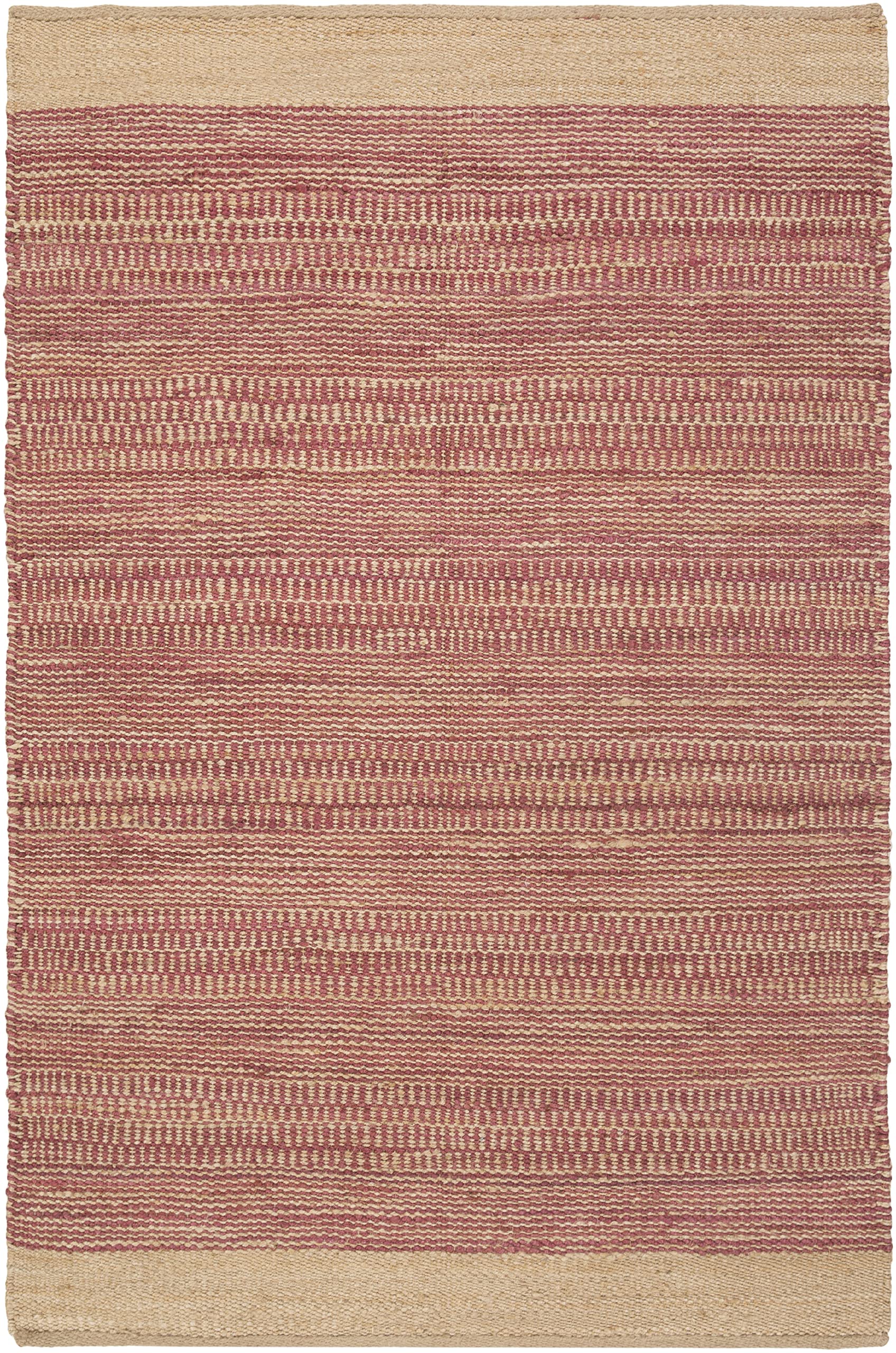 Mark&Day 4x6 Aldershot Natural Fiber Area Rug - Fuschia Khaki & Red Beige Handwoven Carpet for Living Room, Bedroom, Kitchen | Soft & Durable Floor Mat for Home Decor, Cozy Spaces & High Traffic Areas (4' x 6')