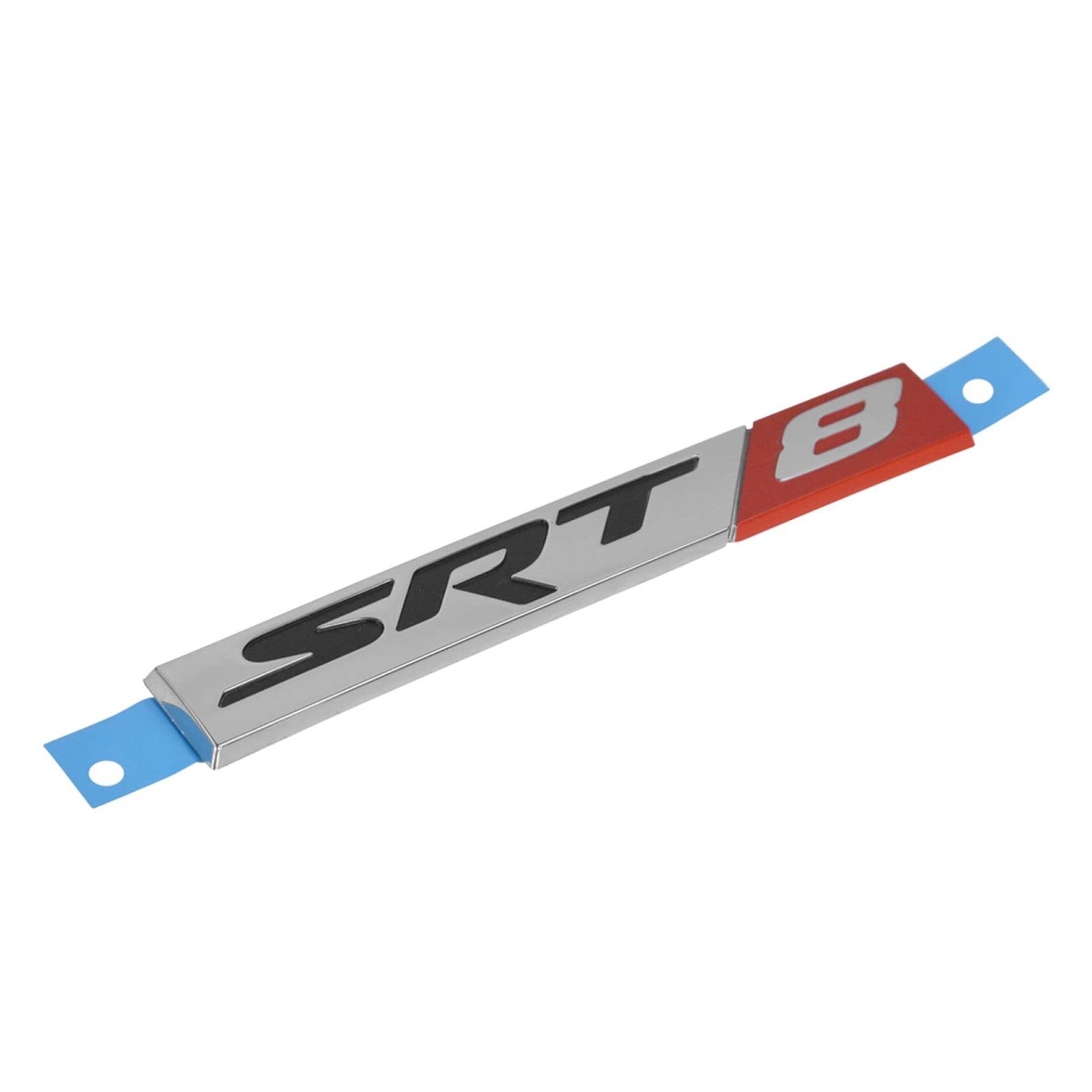 SRT8 Emblem Chrome & Red Badge - Compatible with Chrysler 300, Dodge Charger, Jeep Grand Cherokee - Upgrade Your Car's Front Grille & Exterior Styling