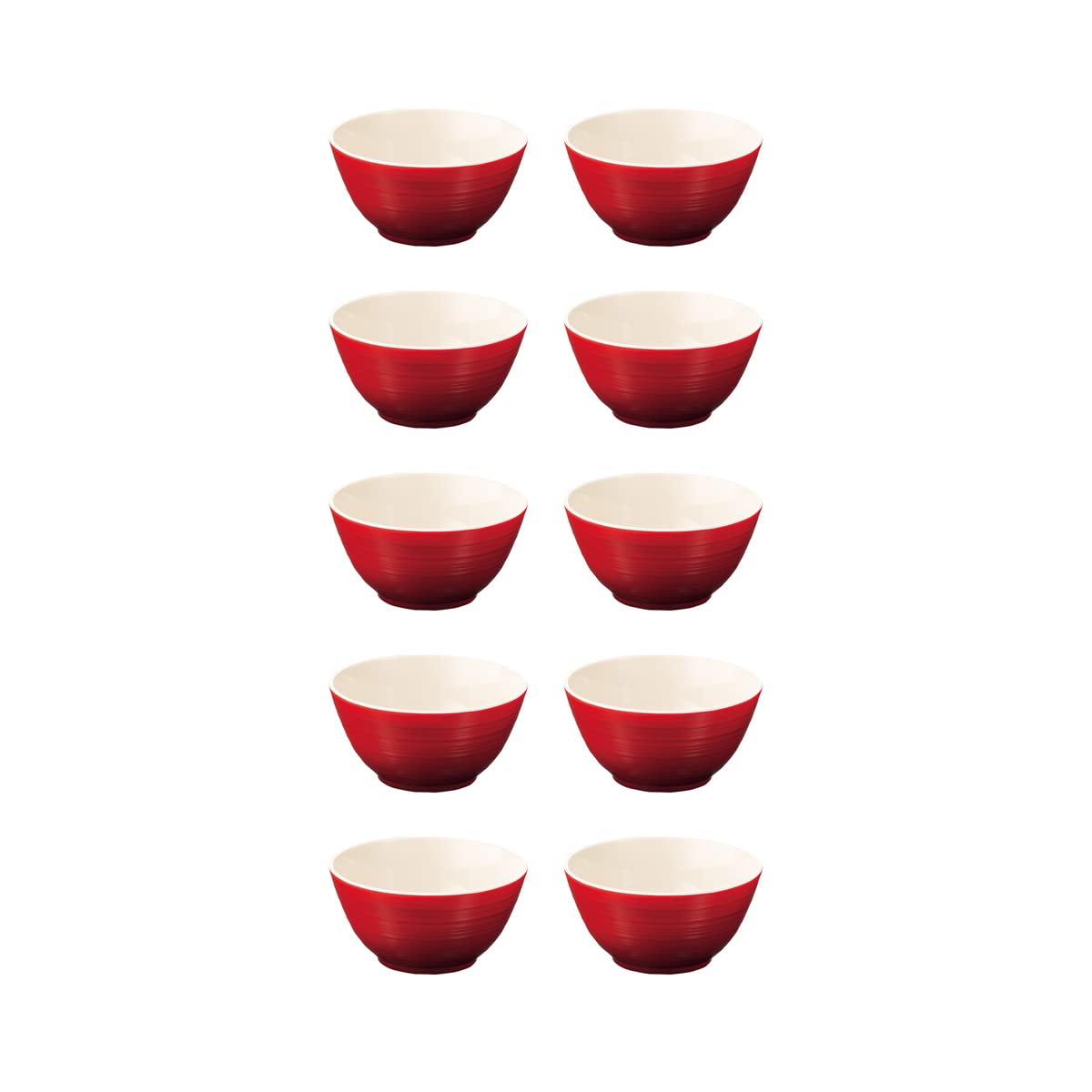 Premium G11 RD Shatter-Resistant Glass Cups - 5.3 Inches (13.5 cm) Multi-Ball Design - Set of 10 Stackable Red Drinking Glasses - 18.4 fl oz (550 ml) Dishwasher Safe - Made in Japan - Perfect for Parties, Restaurants & Home Bar Use