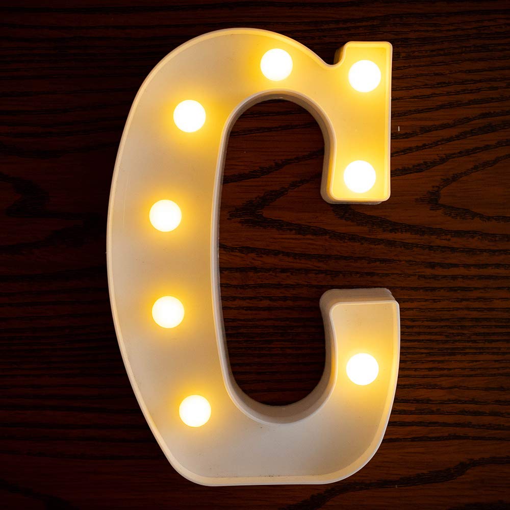 LED Light Up Letter Sign - Battery Powered Decorative Alphabet Lights for Wedding, Birthday, Party & Christmas Decor - Perfect for Home, Bar, Nursery & Night Light Use