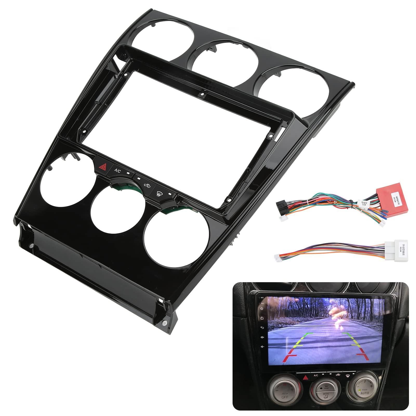 Premium 2DIN ABS Car Stereo Radio Fascia Panel for Mazda 6 (2004-2016) - 9 Inch Dashboard Navigation Trim Kit - Perfect Fit Replacement for Seamless Car Audio Upgrade | Ideal for DIY Installation & Car Interior Enhancement