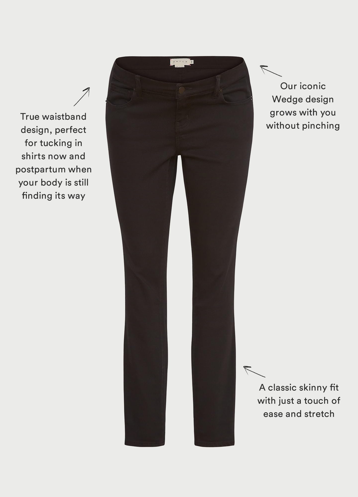 HATCH Slim Maternity Jeans - Stretchy Under Belly Pregnancy Pants with Recycled Cotton Denim - Comfortable for Work, Travel & Everyday Wear During Pregnancy