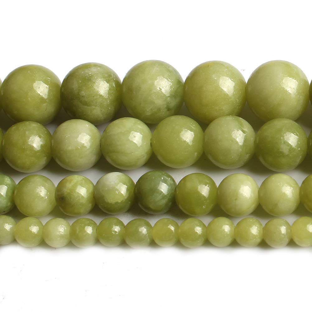 Premium Chinese Green Jade Round Beads - 8mm 15-inch Strand for DIY Jewelry Making, Necklaces & Bracelets - Natural Healing Stone for Meditation & Spiritual Gifts