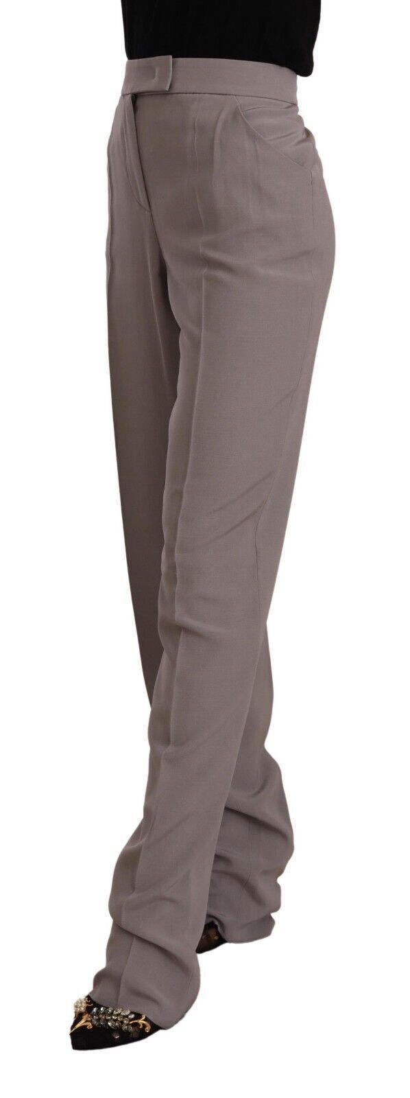 Armani Women's Brown High Waist Silk Tapered Long Pants - Elegant Office Wear & Evening Outfits for Business Professionals