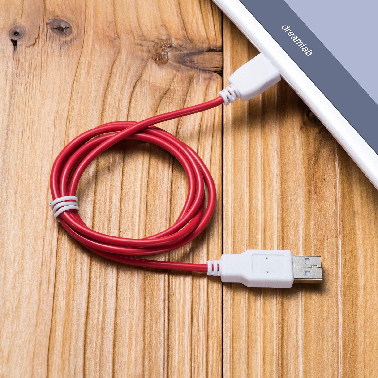 Smays 6ft Red Charging Cable for Nabi Tablet Jr & XD - Durable Fast Charging Cord for Kids Tablets - Perfect for Home, School & Travel Use