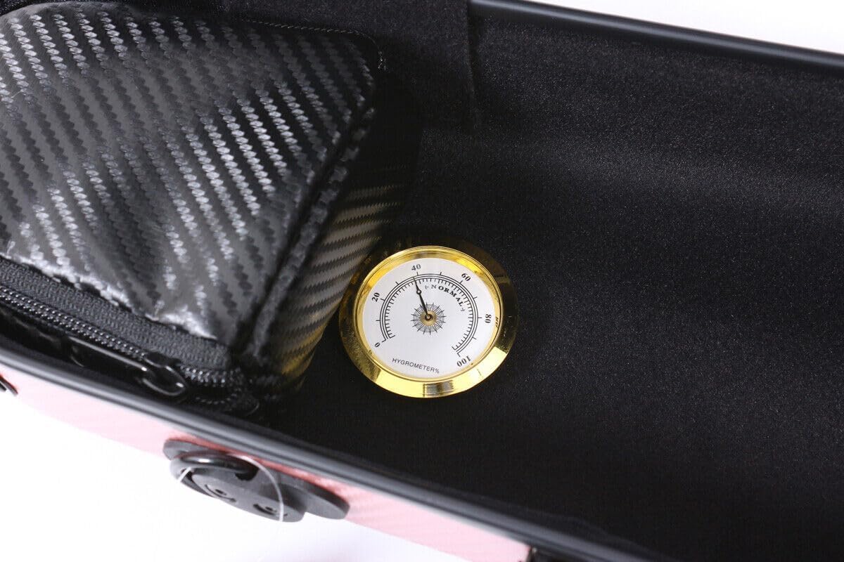 Premium 3/4 & 4/4 Size Lightweight Carbon Fiber Violin Case with Backstraps - Durable Hard Shell Violin Box (Rose Gold) - Perfect for Travel, School & Professional Musicians
