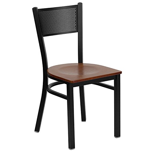 Cherry Wood Seat/Black Metal Frame