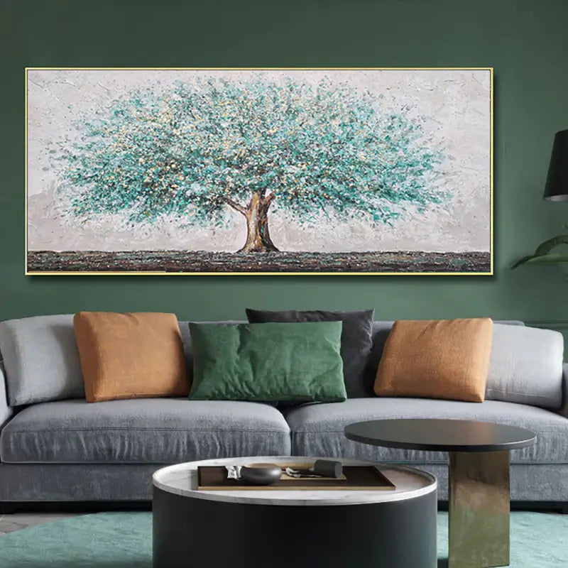 Flower and Tree Painting #FT007 - Handmade Canvas Wall Art for Home Decor, Living Room, Bedroom & Office