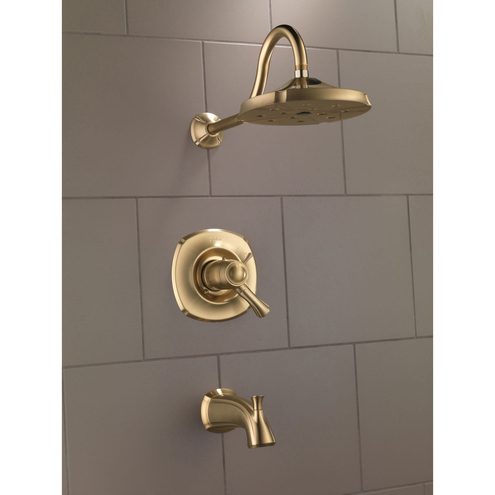 Delta Addison 1-Handle Champagne Bronze Thermostatic Tub and Shower Trim Kit 525026 - Perfect for Modern Bathroom Renovations and Luxury Spa Experiences