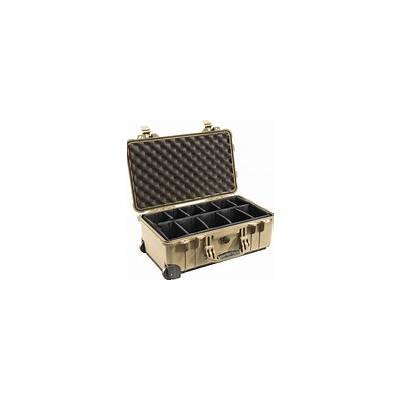 Pelican PC 1514DT Waterproof Hard Case with Padded Dividers - Desert Tan - Protective Storage for Cameras, Electronics & Tools - Ideal for Travel, Outdoor Adventures & Professional Use