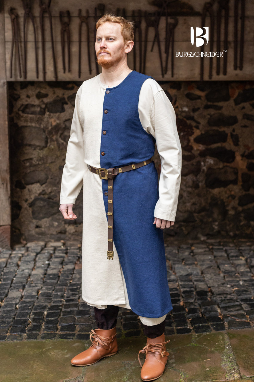 Left Side Tabard Auderic Blue - Medieval Costume Accessory for LARP, Cosplay & Renaissance Fairs