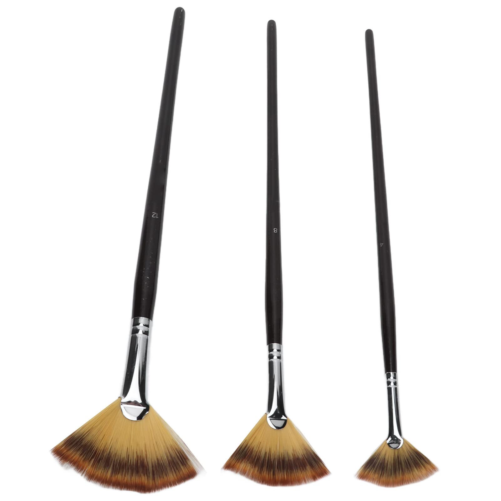 Premium Artist Fan Paint Brushes Set - Professional Long Handle Paint Brushes with Moderate Elasticity for Oil, Acrylic & Watercolor Painting - Perfect for Art School, Studio & DIY Home Decor Projects