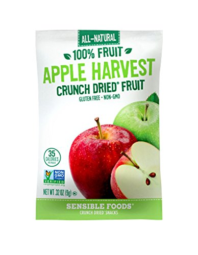Organic Sensible Foods Crunch Dried Fruit Snacks - Apple Harvest Flavor, 48 Count (Pack of 48) | Healthy Kids Snacks, School Lunch Box Treats & On-the-Go Energy Boost | Gluten-Free, Non-GMO, Vegan Friendly