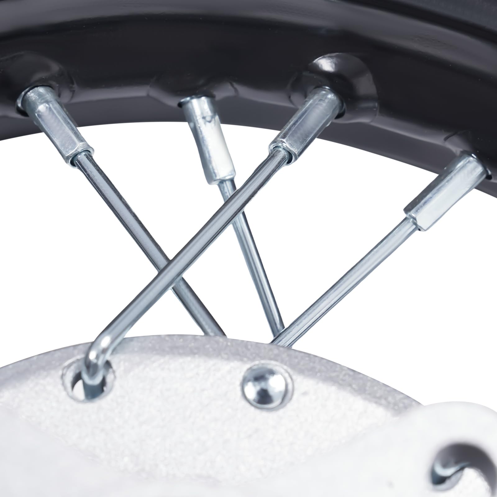 Alloy Front & Rear Wheel Set 2.50-10 for Honda CRF50 XR50 BBR KLX Dirt Bikes - 2.5-10 Tire Rim with Drum Brake, Chain & Chain Plate - Perfect for Pit Bike Racing & Off-Road Trail Riding