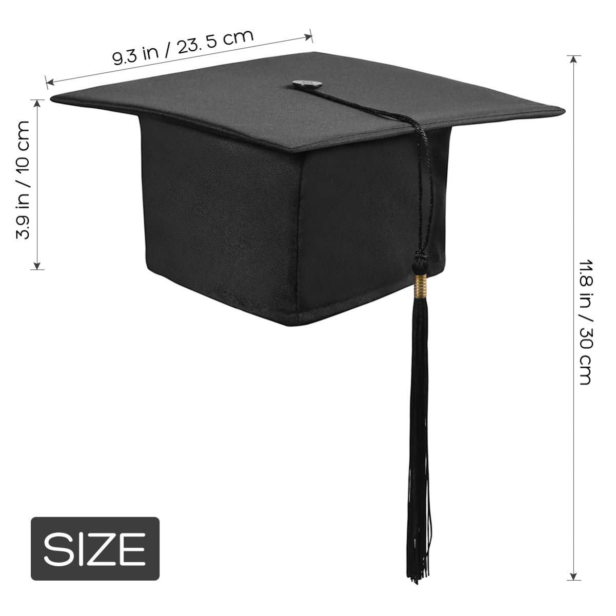 KESYOO Classic Graduation Cap for Adults - Square Academic Hat with Tassel for Bachelor's Degree Ceremony | Men & Women Graduation Costume Accessories | Perfect for Graduation Parties, Photo Shoots & School Events