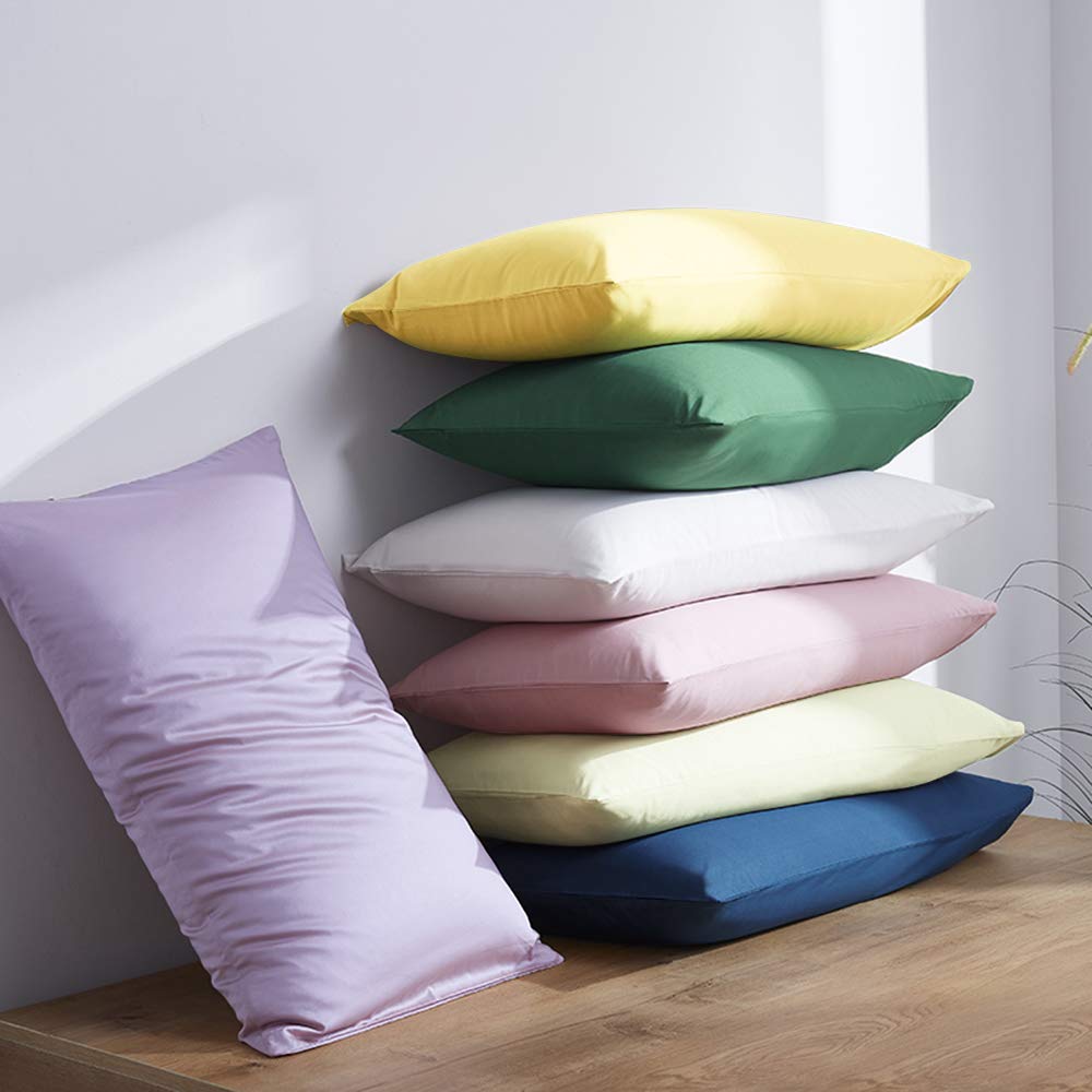 Premium Egyptian Cotton Queen Pillowcases Set of 2 - 500 Thread Count Soft & Breathable Envelope Closure Pillow Covers (20x30 Inches, Light Purple) - Luxury Bedding for Hotels, Guest Rooms & Master Bedrooms