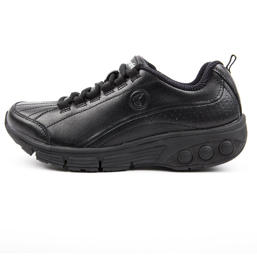 Therafit Women's Kathy Slip-Resistant Leather Athletic Shoes - Comfortable Walking & Work Shoes for Nurses, Waitresses & Healthcare Professionals