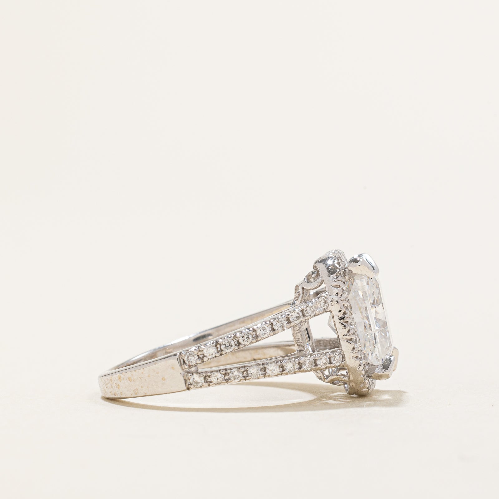 3.00ct Radiant Cut Diamond Engagement Ring - SI2 Clarity, E Color, Very Good Cut with 0.40ctw Side Stones | Size 5.75 | Perfect for Proposals, Anniversaries & Special Occasions