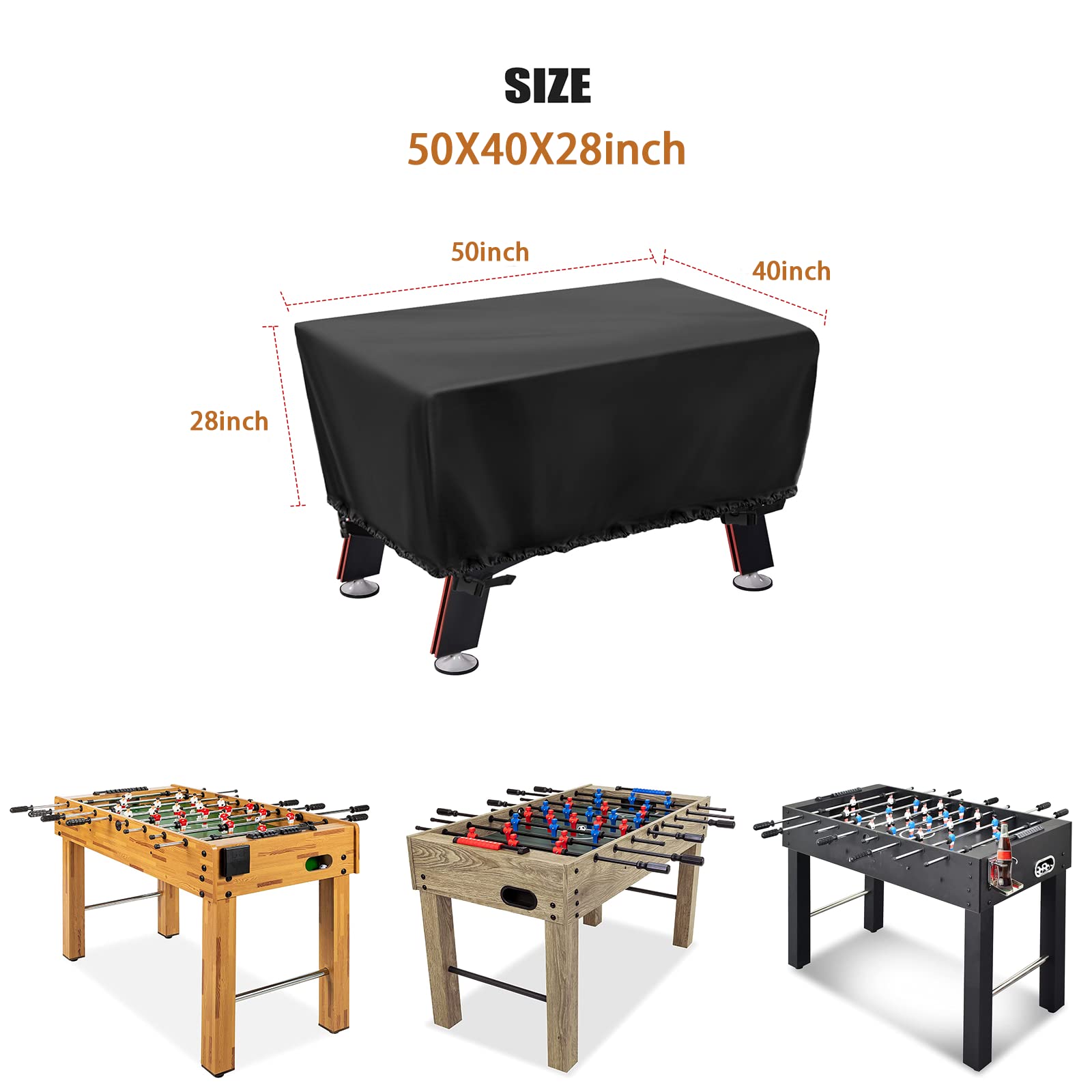 Waterproof Foosball Table Cover for Indoor & Outdoor Use - Durable Soccer & Football Table Protector for Game Rooms, Patios, and Basements