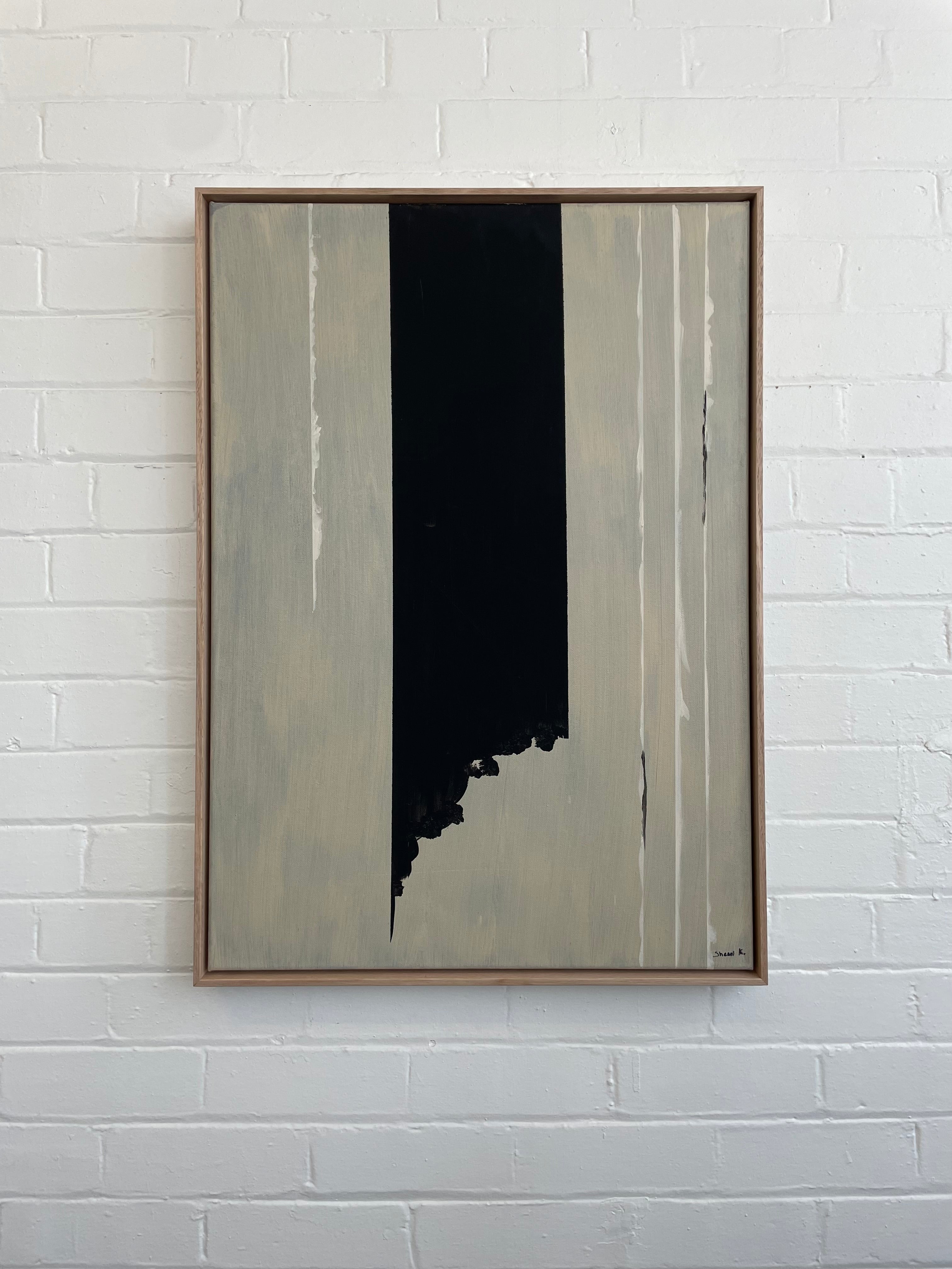 Abstract 2 | Black on Clay | Original Wall Art Painting - Perfect for Modern Home Decor, Office & Living Room Aesthetic