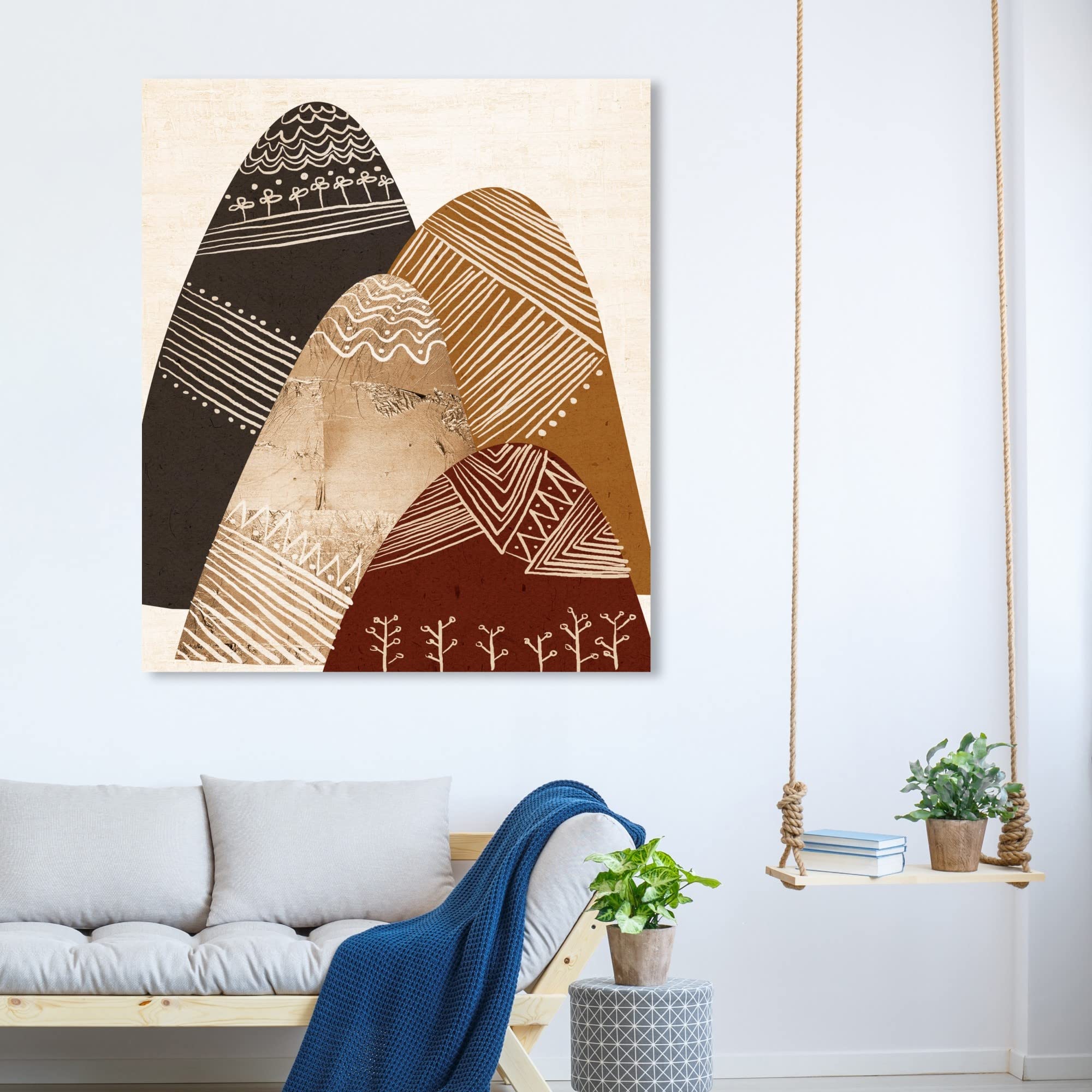 Terracotta Mountain Tops Canvas Wall Art - Nature Landscape Painting Print by Oliver Gal Artist Co. - Perfect for Living Room, Bedroom & Office Decor