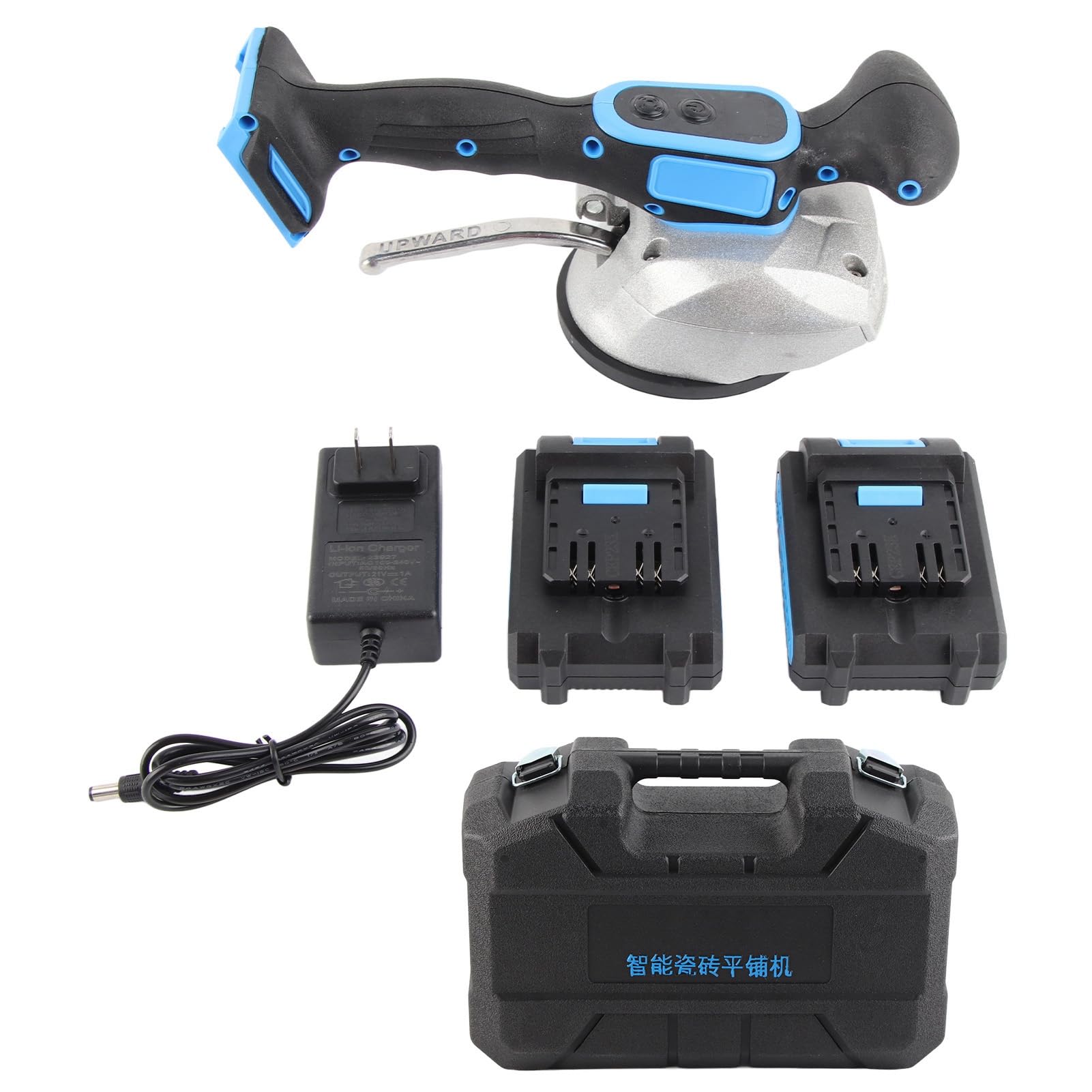 **12cm Suction Cup Tile Vibration Tool - 6-Speed Adjustable Handheld Tile Tiling Machine 13000RPM with 21V 12000mAh Battery (US Plug 100-240V) - Perfect for DIY Tile Installation, Renovation & Home Improvement Projects**
