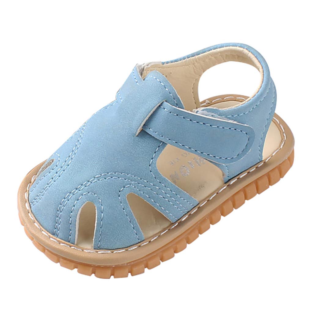 Toddler Sandals for Boys & Girls - Soft Sole Roman Walkers for First Steps - Blue High Top Play Shoes