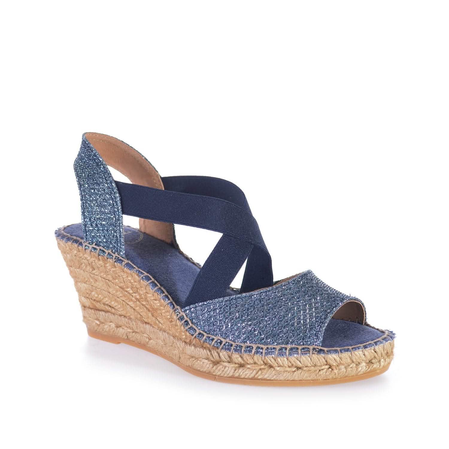 Women's Metallic Cotton Blend Wedge Espadrille Sandals - Comfortable Summer Shoes for Beach, Vacation & Casual Outings