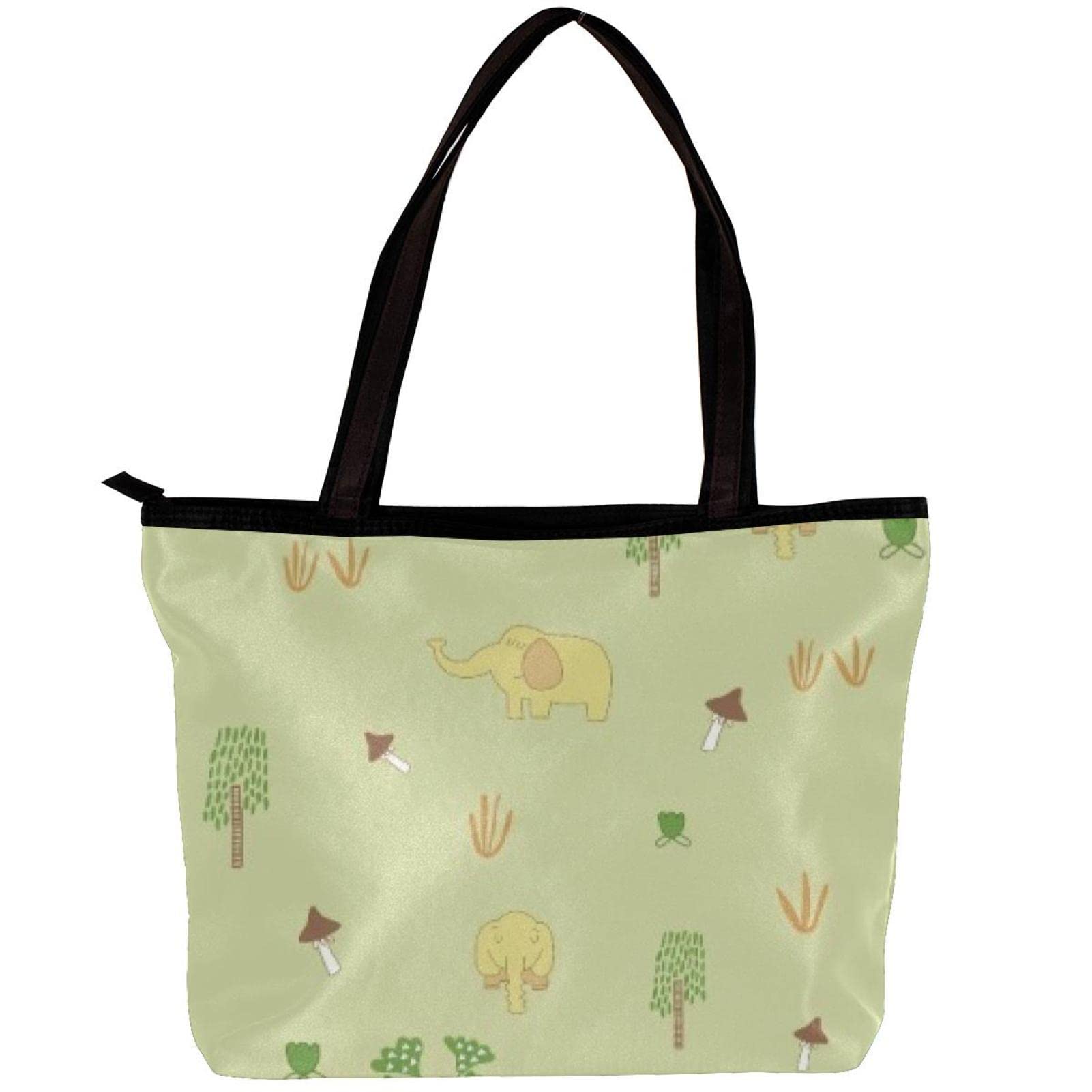 Stylish Elephant Print Tote Bag for Women - Lightweight Shoulder Bag with Inner Pouch | Perfect for Work, Travel, and Shopping