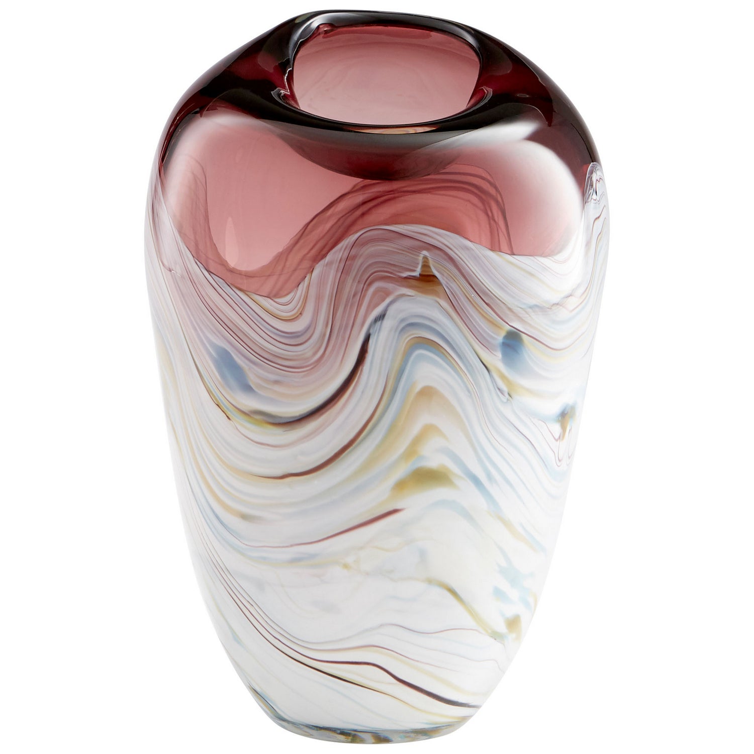 Cyan Design 10297 Small Purple and White Sao Vase - Elegant Home Decor for Living Room, Bedroom, or Office Centerpiece