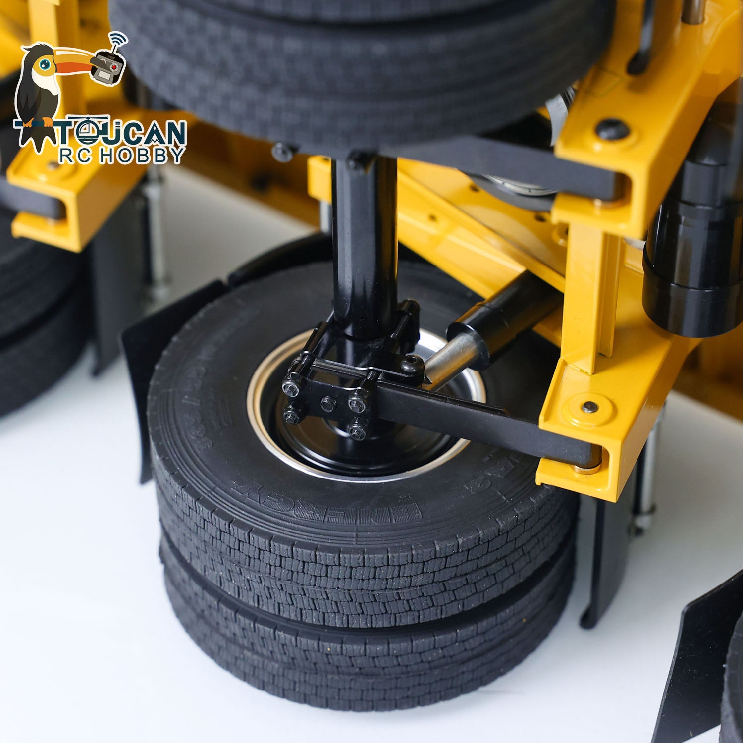 NOOXION 1/14 Scale 6-Axle Metal RC Flatbed Trailer for Remote Control Tractor Trucks - Heavy Duty DIY Model Car Parts for Hobbyists & Collectors - Perfect for RC Construction Scenes & Trucking Simulations