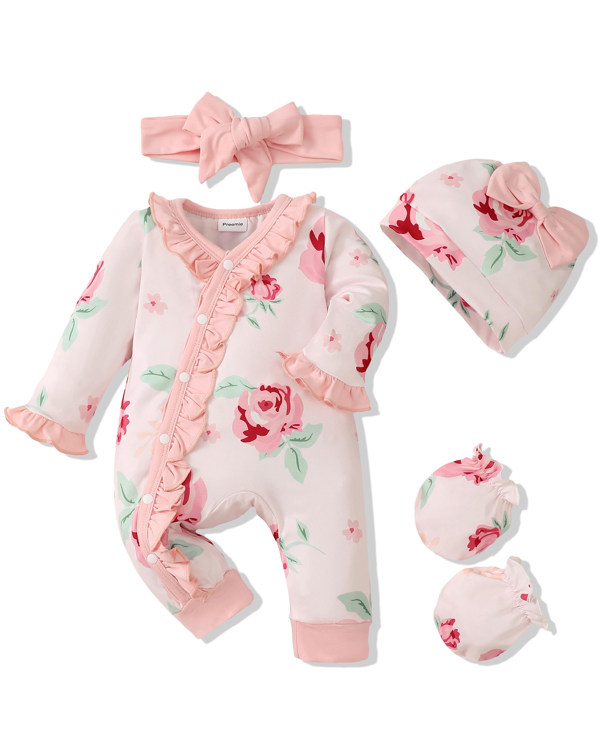 Renotemy Newborn Baby Girl Clothes - Fall Winter Outfits, Infant Rompers & Solid Jumpsuits | Cute Baby Bodysuits for Girls | Perfect for Family Photos, Holiday Gifts & Daily Wear