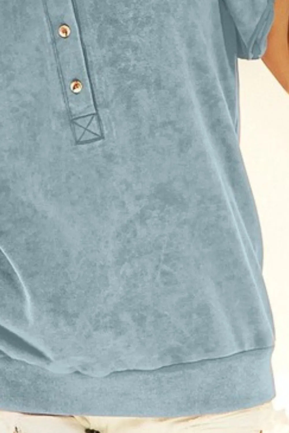 BiBi Mineral Washed Terry Top for Women - Soft Cotton Loungewear & Casual Wear - Perfect for Home Relaxation, Yoga, and Everyday Comfort