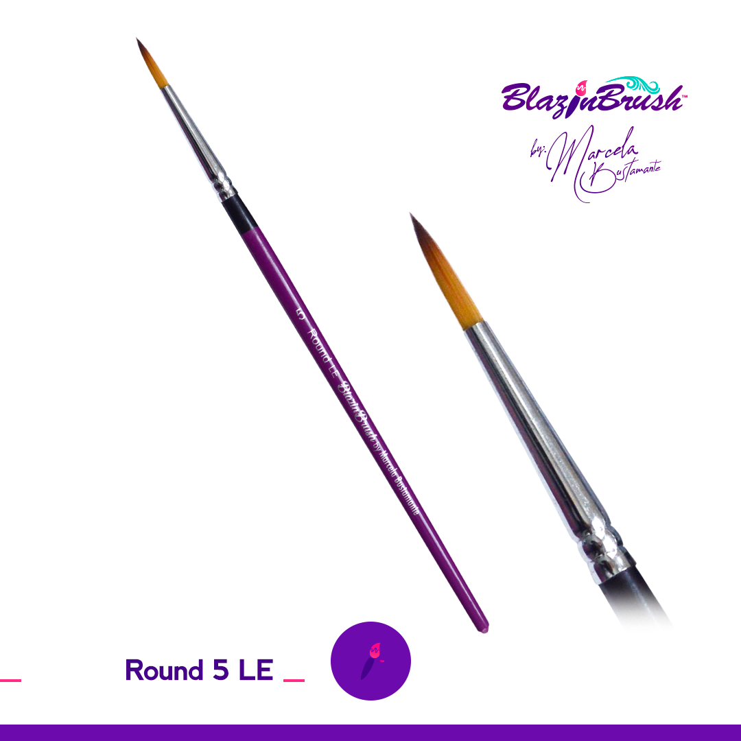 Blazin Brush 5 Round LE - Professional Hair Styling Brush for Smoothing & Detangling - Perfect for Salon, Home Use & Travel